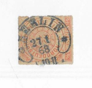 Germany (North German Confederation) Sc #3 1/2g orange with horseshoe cancel VF