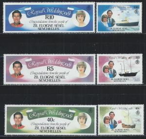 SEYCHELLES - ZIL ELWANNYEN SESEL SC# 23-28 F-VF MNH 1981