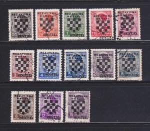 Croatia 9-21 U Overprints