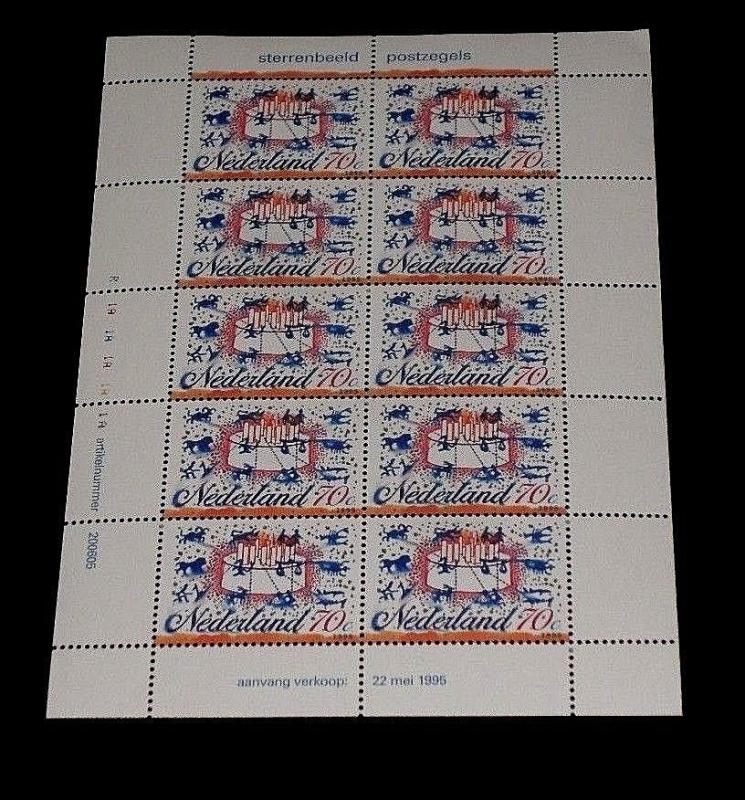 NETHERLANDS, 1995, ZODIAC SIGNS, SOUVENIR SHEET, MNH,  NICE! LQQK!