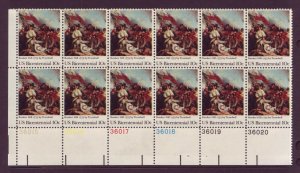 1975 Battle of Bunker Hill Plate Block of 12 Postage Stamps, Sc# 1564, MNH, OG