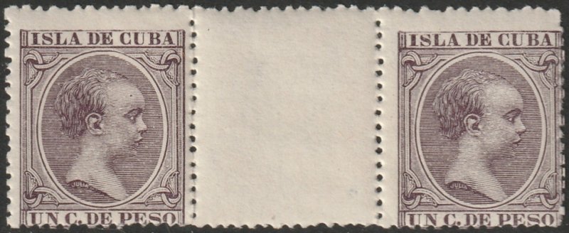 Cuba 1896 Sc 135 interpanneau pair MNH**