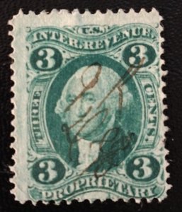 US #R18 Used 3c Proprietary Stamp Green 1864 F-VF