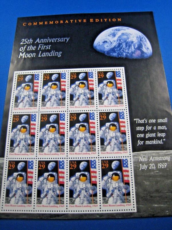 UNITED STATES SCOTT #2841 - FULL PANE 25TH ANNIVERSARY MOON LANDING  MNH  (brig)