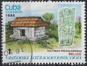 CUBA Sc# 2887  LATIN AMERICAN HISTORY  Belize 1c 1986  used cto