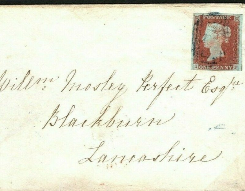 GB BLUE NUMERAL Cheshire *Northwich* Blackburn 1840 {samwells-covers} L32d