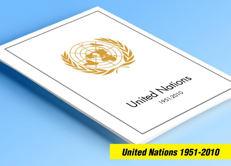 COLOR PRINTED UNITED NATIONS 1951-2010 STAMP ALBUM PAGES (373 illustr. pages)