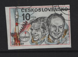 Czechoslovakia #2653a cancelled 1987 cosmonauts imperf. 10k