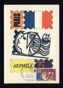 FRANCE 1974 N°1783 0fr50 PHILATEC sur CARTE MAXIMUM 1er JOUR FDC 