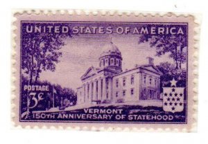 1941 Vermont Statehood, Single 3c Postage Stamp, Sc#903, MNH, OG