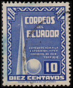 Ecuador 390 - Used - 10c New York World's Fair (1939) (cv $0.35)