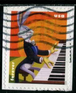 5500 US (55c) Bugs Bunny 80th Anniv SA,  used on paper