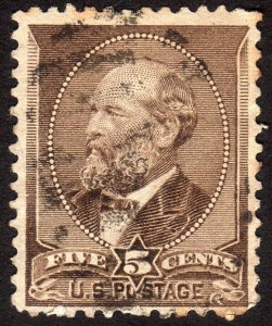 1882, US 5c, Garfield, Used, Sc 205