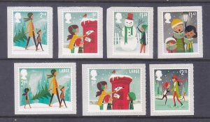 GB Great Britain 3337-43 SG 3650-56 MNH 2014 Self-Adhesive Christmas Set of 7