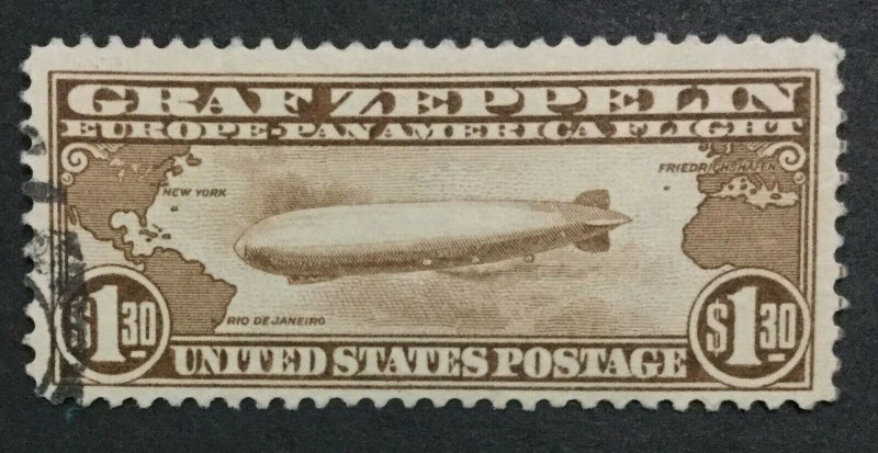 MOMEN: US STAMPS #C14 GRAF ZEPPELIN USED LOT #32903