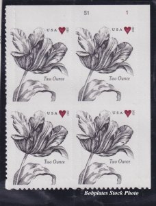 BOBPLATES #5002 Tulip and Heart Plate Block MNH ~See Detail for #/Pos