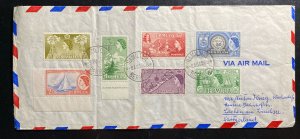 1956 Hamilton Bermuda Airmail Cover To Lachen Switzerland Queen Elizabeth Stamp