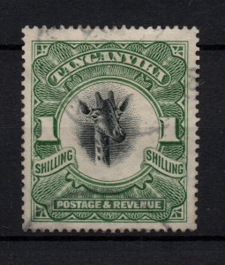 Tanganyika 1923 1/- green good used SG83 WS32602