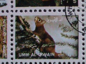 UMM AL QIWAIN-COLORFUL LOVELY WORLD WILD ANIMALS CTO MINI SHEET VERY FINE