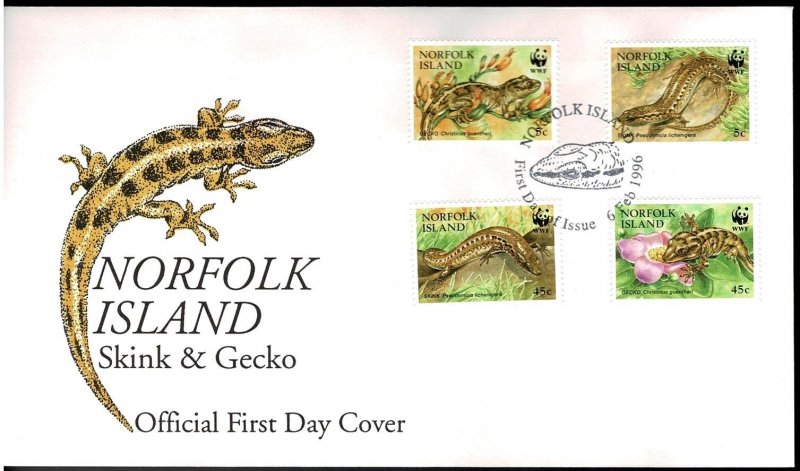 Norfolk Island 1996 Skink & Gecko FDC