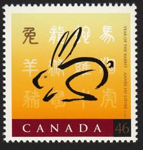 CANADA  Sc# 1767  YEAR OF THE RABBIT Chinese lunar calenar  1999 MNH