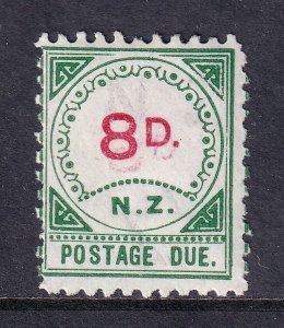 NEW ZEALAND — SG D2a — 1899 8d POSTAGE DUE, CARMINE PRINTED DOUBLE — MH — RARE