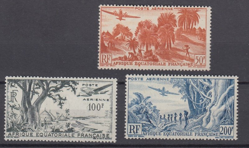 J39512  jlstamps,1946 French equatorial africa set mh #c31-3 2 scans