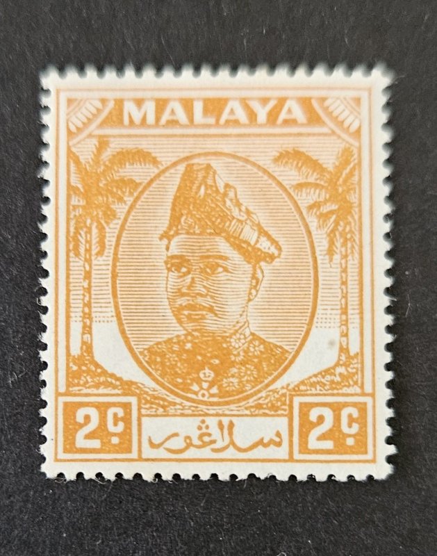 Malaysia - Selangor 1949 SG91 mm 2c  Sultan and palm trees issue