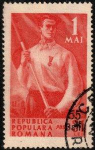 ✔️ ROMANIA 1952 - CURRENCY REFORM OVERPRINT LABOUR DAY - SC. 827E [14.4.1]