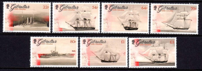 Gibraltar 2017 Royal Navy Ships Complete Mint MNH Set SC 1604-1610 FV £6.90