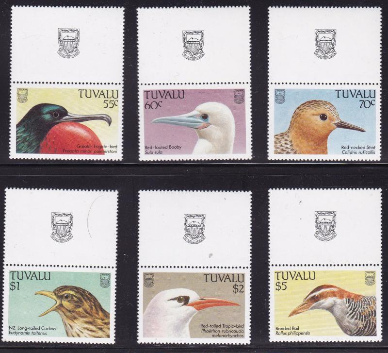 Tuvalu 1988 BIRDS Complete (16) Post Office Fresh All With State Seal NH(**)