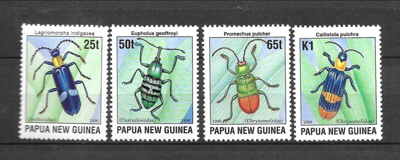 PAPUA NEW GUINEA Sc 893-6 NH issue of 1996 - INSECTS