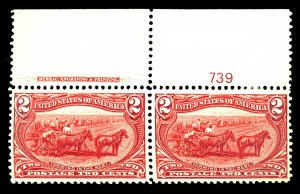 U.S. #286 MINT PL# PAIR OG HR