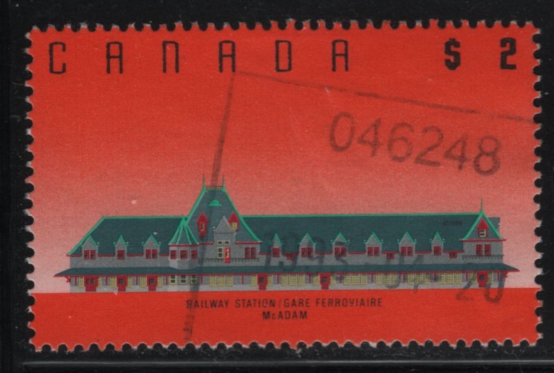 Canada 1989 used Sc 1182iv $2 McAdam Railway Station, NB Plate 2, reprint