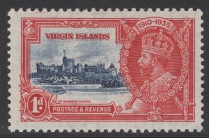 VIRGIN ISLANDS SG103k 1935 1d SILVER JUBILEE KITE & VERT LOG VARIETY MTD MINT