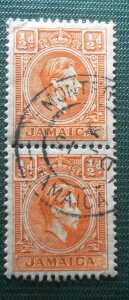 KING GEORGE V1 JAMAICA POSTAGE STAMP, George VI,  1/2d ORANGE