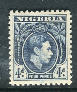 NIGERIA; 1938 early GVI portrait issue fine Mint hinged Shade of 4d. value