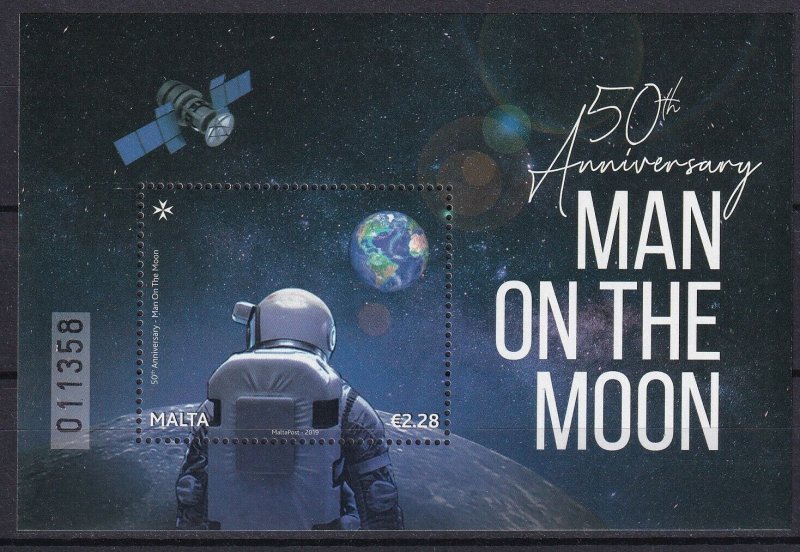 Malta 2019 Space, Apollo 11 50th Anniversary Moon Landing MNH Block