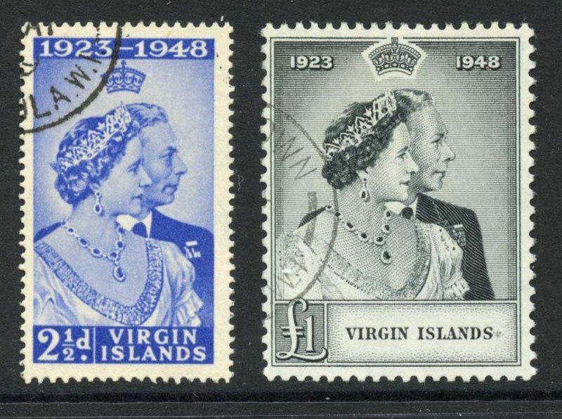 British Virgin Is SG124/5 Silver Wedding Superb Used Cat 25.10 pounds 