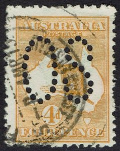 AUSTRALIA 1913 KANGAROO PERF LARGE OS 4D USED
