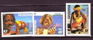 French Polynesia Sc 430-2 NH issue of 1986 - FACES OF POLYNESIA