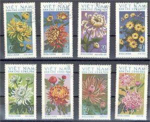 NORTH VIETNAM, FLOWERS, FULL SET 1974, USED