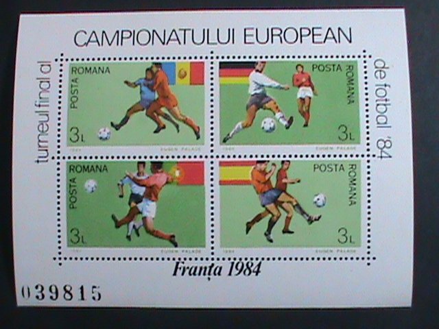 ​ROMANIA STAMP-1984-SC#3201A EUROPEAN SOCCER CUP CHAMPIONSHIP MNH S/S SHEET VF