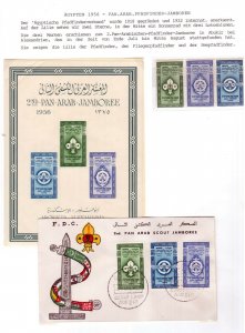 Egypt #B13 - #B15 Very Fine Never Hinged Imperf Souvenir Sheet 1956 Jamboree