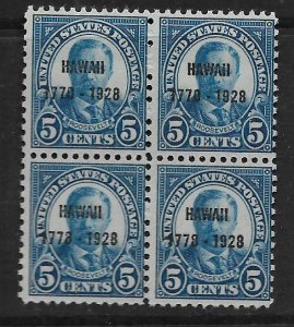 US  648 MINT HINGED, BLOCK OF 4, HAWAII