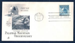 UNITED STATES FDC 3¢ Palomar Mt Observatory 1948 ArtCraft