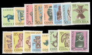 Costa Rica #C378-393 Cat$29.65, 1963-65 Ancient Art, complete set, lightly hi...