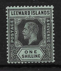 LEEWARD ISLANDS SG54a 1913 1/= BLACK ON GREEN WHITE BACK MTD MINT