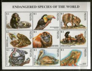 Nevis 1998 Endangered Species Birds Monkey Bear Frog Duck Wildlife Animals M/...