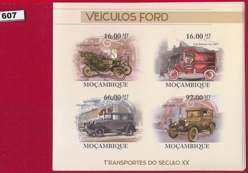 MOZAMBIQUE - ERROR, 2011 IMPERF SHEET: Henry Ford, Cars, Transportation